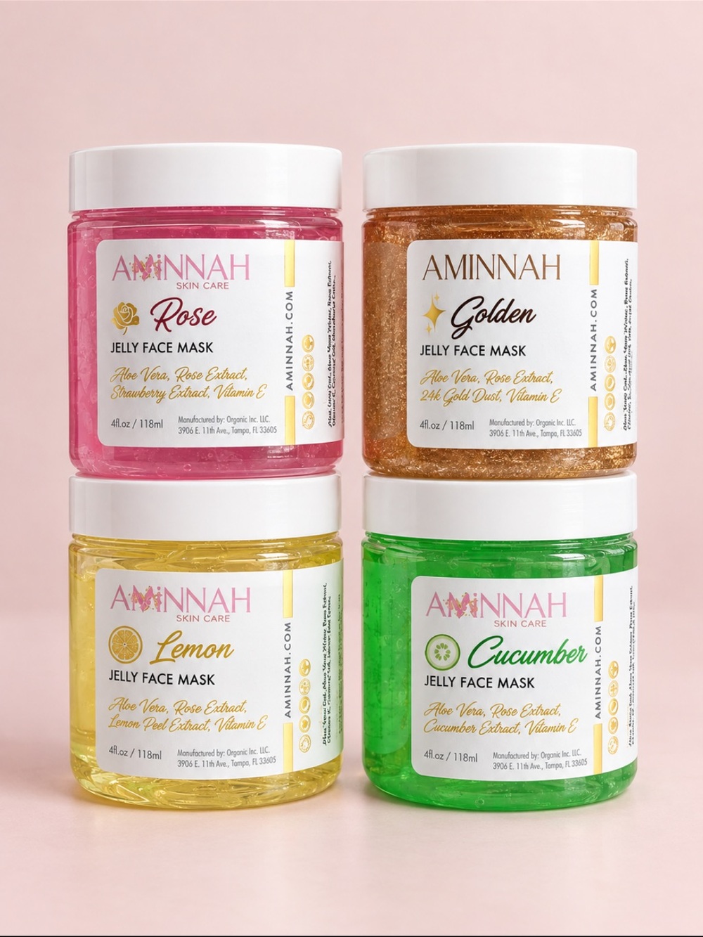 🆕 4 Piece AMINNAH Jelly Face Mask Bundle